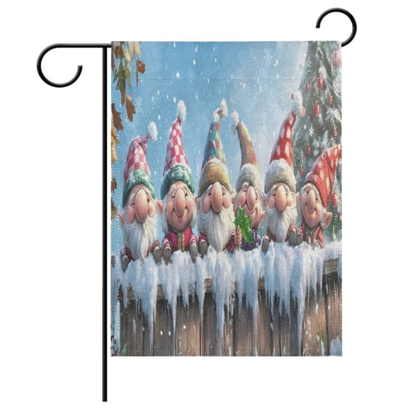 Ryvnso Cute Gnomes Pattern Garden Flag 12x18 Inch Double Sided Seasonal Yard Decoration