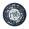thumbnail image 1 of I Love You to the Moon and Back Mouse Pad for Computers, Celestial Bodies Clouds Stars Galaxies Print, Round Non-Slip Thick Rubber Modern Mousepad, 8" Round, Dark Violet Blue White, by Ambesonne, 1 of 2