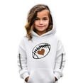 thumbnail image 2 of Tween Kids Hooded Sweatshirt Girls Pullover Football Print Casual Warm Lined Hoodie Clothes White Size 11-12T, 2 of 4