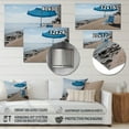 thumbnail image 4 of Designart "Chair Monochrome Blue Beach art painting I" Nautical & Beach Metal Wall Art Prints, 4 of 5