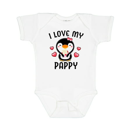 

Inktastic I Love My Pappy with Cute Penguin and Hearts Gift Baby Girl Bodysuit