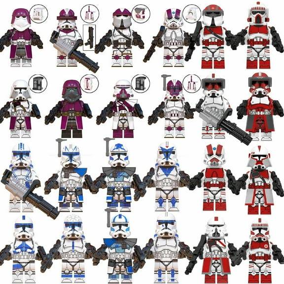 32PCS Galaxy Clone Trooper Minifigure Set – Iconic 1.77in Space Warrior Building Block Figures Toy Collection Gift for Kids and Fans