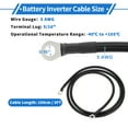 thumbnail image 6 of 1 Pc Battery Inverter Cable 5 AWG Gauge 5FT 5/16" Lug Battery Cable Universal for Car Vehicle Boat RV Solar Tinned Copper Black, 6 of 7
