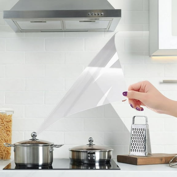 1m Clear Contact Paper Transparent Wall Protective Film Kitchen Backsplash Protector Self Adhesive Removable PET Plastic Film Wall Protector from Furniture Kitchen Oil Splash 39.37x11.81in diy