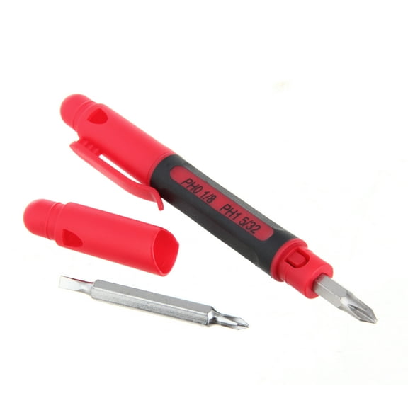 Hyper Tough 4-In-1 Mini Screwdriver with Phillips and Slotted Heads