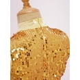 thumbnail image 6 of Hansber Kids Girls Sequin Sleeveless Mock Neck Liturgical Worship Praise Dance Dress Tunic Ballet Lyrical Dancewear Gold 12, 6 of 7