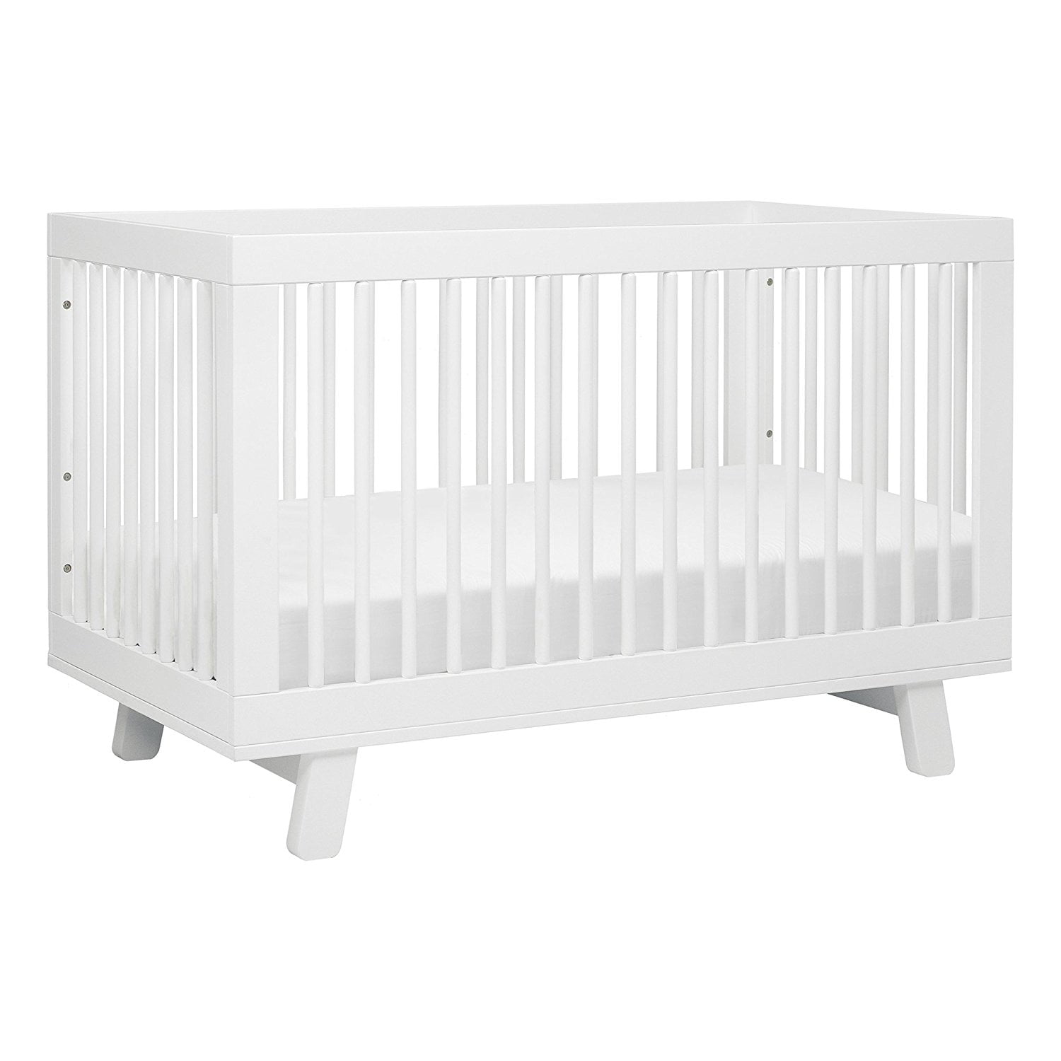 White Baby Cot Bed with Mattress Included Wooden Baby Crib 124x64.5x84cm with Storage Drawer & Foam Mattress & 3 Position Height Adjustable Convertible Cots Baby Bed Junior Bed for Baby Toddler