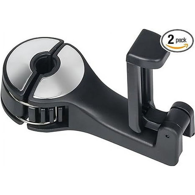 Paquete de 2 ganchos ocultos para reposacabezas de coche, 2 en 1, ganchos para asiento de coche con soporte para teléfono para bolso, mochilas, juguetes e incluso organizador de almacenamiento de bot