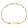 thumbnail image 4 of Auriga Fine Jewelry 14K Yellow Gold Flat Figaro Link ID Bracelet 7inch for Women, 4 of 6