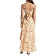 thumbnail image 3 of Spaghetti Strap Womens Floral Print Maxi Dresses Casual Sleeveless Ruffle Flowy Tiered Dress, 3 of 4