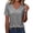 Gray, variant on Women's Seashell Edge V Neck Tops Lightweight Soft Solid Color Short Sleeve Shirts Dressy Casual Summer Vacation Blouses XXL
