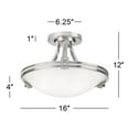 thumbnail image 7 of Possini Euro Design Deco Modern Ceiling Light Semi Flush Mount Fixture 16" Wide Brushed Nickel 2-Light White Marbleized Glass Bowl for Bedroom Kitchen, 7 of 7