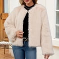 thumbnail image 4 of Womens Faux Fur Coat 2026 Winter Long Sleeve Open Front Shaggy Furry Warm Fluffy Parka Short Jacket Outwear, 4 of 7