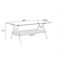 thumbnail image 6 of Rectangle Coffee Table with Tempered Glass top and Black MDF Shelf, Modern Table for Living Room, Gray Glass, 6 of 10