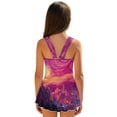 thumbnail image 2 of Tutolipy Starry Night Print Built in Shorts Girls One Piece Swimsuit with Skirt, Cute Comes with Lining Girls Beach Swimsuit for Vacation Summer Size 10-11 Years, 2 of 8