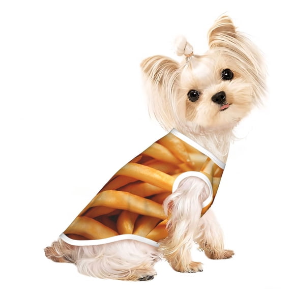 Pet Dog Sleeveless T Shirts French Fries pet Clothes Soft Breathable Vest for Small Dogs Cats Small