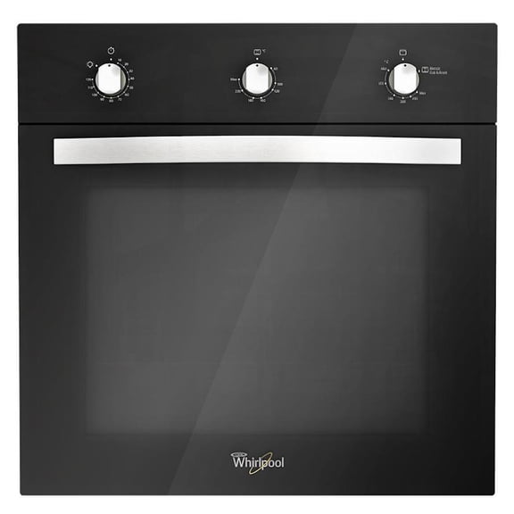 Horno de gas de 60 cm (24 pulgadas) Whirlpool  WOA105F para empotrar en acero inoxidable negro y puerta triple cristal acabado espejo