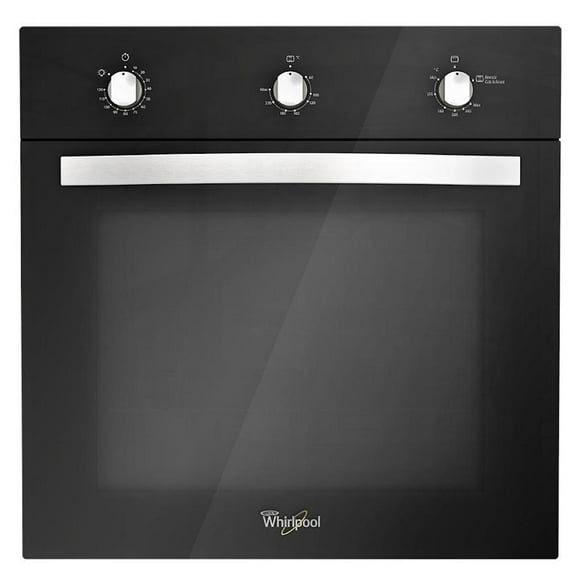 Horno de gas de 60 cm (24 pulgadas) Whirlpool WOA105F para empotrar en acero inoxidable negro y puerta triple cristal acabado espejo
