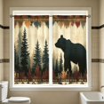 thumbnail image 4 of huayou 2 Pack Printed Kitchen Tier Curtains, 27.56x47.24 Inch Bear Pine Tree Forest Pattern Short Window Curtains, for Indoor Kitchen Cabin Lodge Home Window Decor, 4 of 7