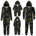 thumbnail image 1 of Fgnfyis Ensemble de Pyjamas de Noël pour Famille Parent-Enfant Mode Imprimé Ample et Confortable Combinaison à Capuche avec Fermeture Éclair Pyjama (Style Papa) Pantalon de Pyjama Homme Or m, 1 of 4