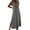 Gray, variant on Admvng Dresses for Women Fashion V-Neck Loose Short Sleeve Solid Loose Split Long Vacation Dress S-2XL