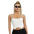 thumbnail image 2 of Lamuusaa Women Crop Vest Tops, See Through Lace Wrap Chest Party Casual Spring Summer Sling Tops, 2 of 7
