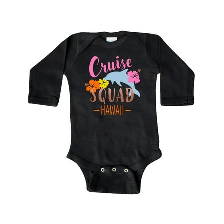 

Inktastic Cruise Squad- Hawaii- dolphin and flowers Gift Baby Boy or Baby Girl Long Sleeve Bodysuit