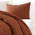 thumbnail image 2 of Edge 3 Piece Twin Size Duvet Comforter Set, Washed Linen, Rust Orange, 2 of 4