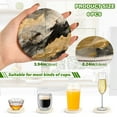 thumbnail image 3 of 6 Pcs Drink Coasters Sets with Holder Pads Cotton Cup Heat-Resistant Hot Mats for Table Protection Black Golden Marble, 3 of 7