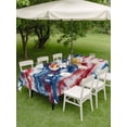 thumbnail image 5 of 60x120 Inch Outdoor Tablecloth with Umbrella Hole Zipper Rectangle American Flag Tie-dye Rectangular Tablecloths Outside Waterproof Blue Red Ombre Abstract Art Patio Table Cover for Picnic Party, 5 of 8