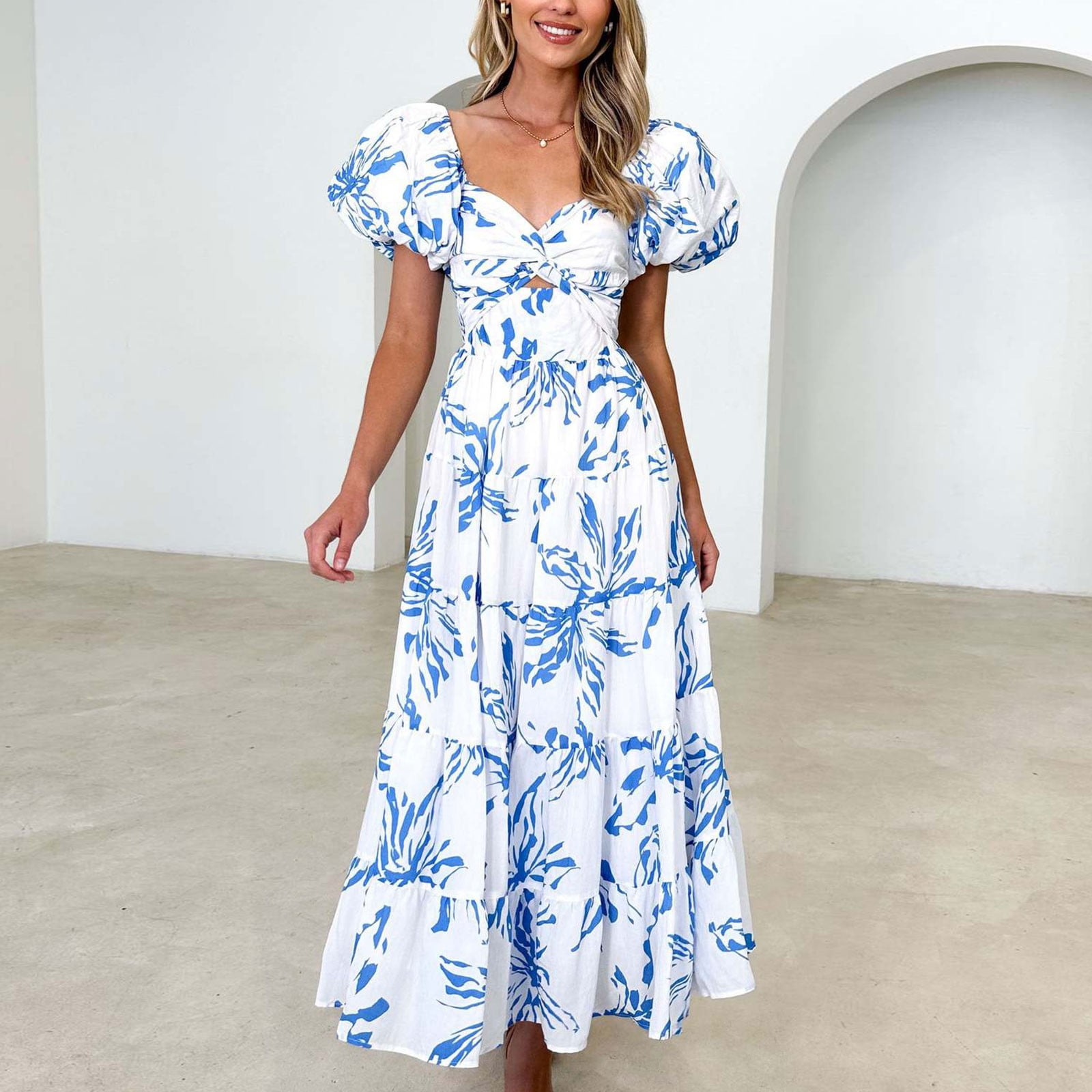 chinese dress ladies Ruffle Maxi Dress, Tulum Beach Dress, Long Dresses main image 1