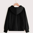 thumbnail image 3 of Womens Sweatshirt Plus Size Hooded Pocket Long Sleeve Print Casual Sweatshirt Black L, 3 of 5