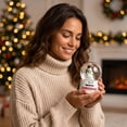 thumbnail image 3 of Fmbmuo Christmas Snow With Light Resin Glass Snowball Ornament Light Up Holiday Desktop Decor Xmas Gift For Kids Home Tabletop Decoration, 3 of 5