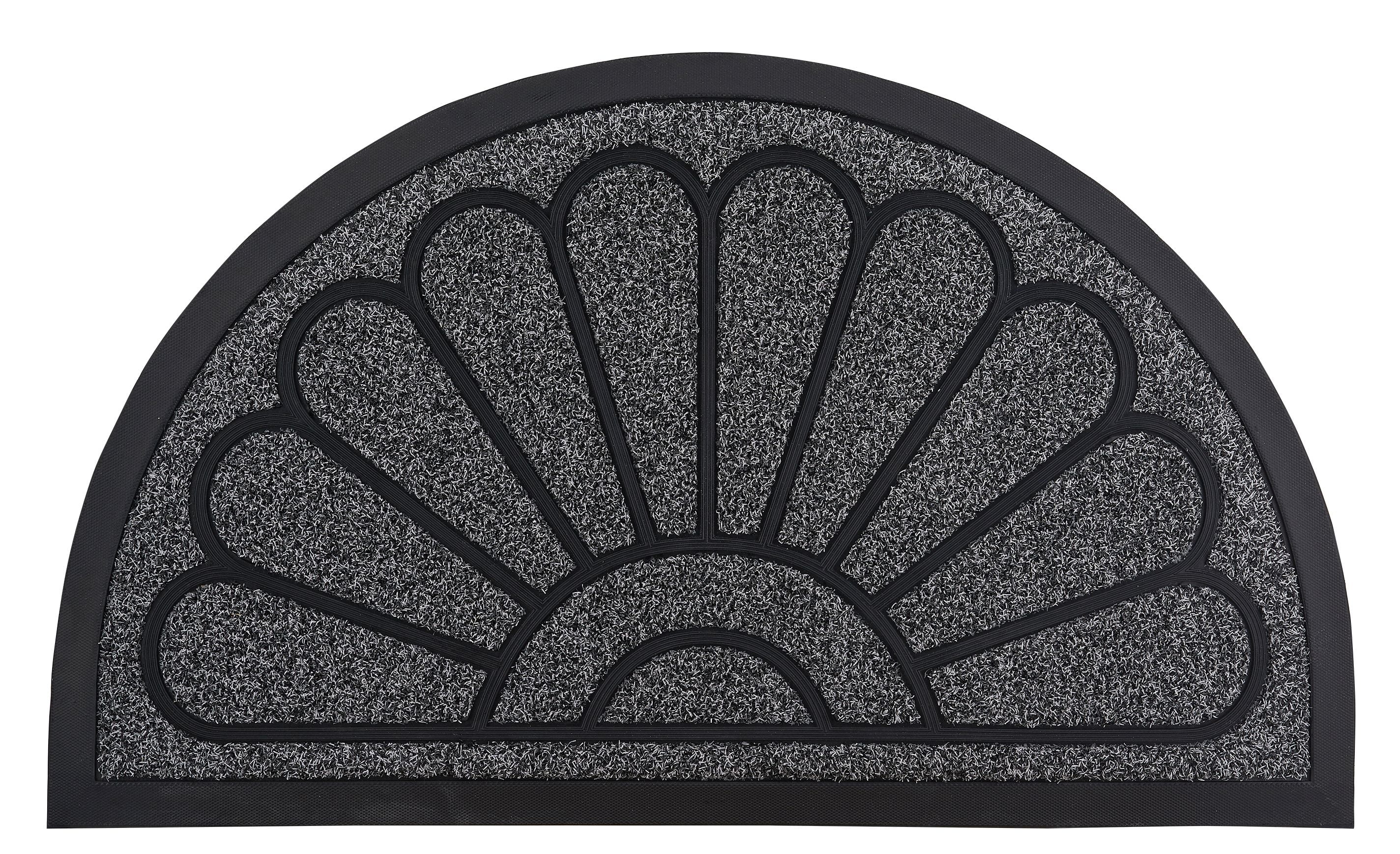 Superio Grey Half Round Coir And Rubber Doormat Indoor Superio Grey Half Round Coir And Rubber