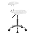 thumbnail image 1 of Scranton & Co Polymer Plastic Computer Task Office Chair in White and Chrome, 1 of 6