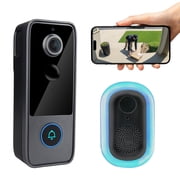 Smart Video Doorbell Camera with Chime Receiver, 1080P HD, 120° Wide Angle, Two-Way Audio, Motion Detection, Color Night Vision, IP65 Weatherproof, Cloud Storage, Wireless Doorbell Camera