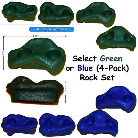 Rock Climbing Accessories Playkids Rock Pegs for Rock wall on swingset, Playst, Jungle Gym, Backyard climbing rock climber on rock hold Molded Small Rock set of 4 for younger Toddlers and kids ()