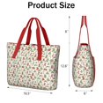 thumbnail image 3 of Tote Bag for Women - Green and Red Christmas Pattern Shoulder Bag - Large Utility Work Duffle Bag with Zipper Handbag for Travel, Work, Sprots, 3 of 5