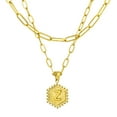 thumbnail image 2 of Murtoo layered initial necklace for women 18 inch hexagon letter pendant double chain jewelry A to Z, 2 of 5