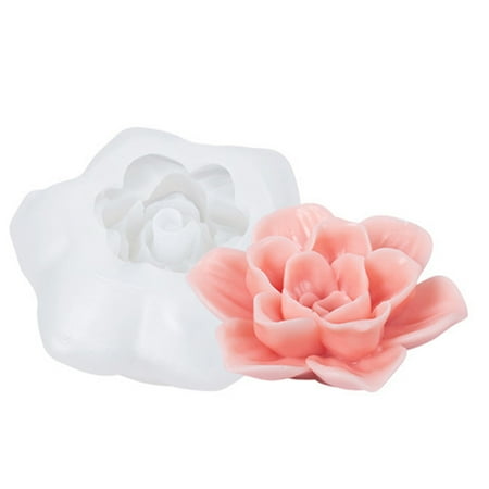 

Wanwan Candle Mold Flower Shape Good Detail Non-stick Easy Demould Flexible Reusable Peony Chrysanthemum Chocolate Soap Fondant Mould