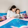 thumbnail image 5 of Manfei 3D Axolotl Twin Bedding,Coral Ocean Scene Bedding Comforter Set For Girls,Pink Purple Blue,Pink Reversible,7-Piece, 5 of 8