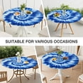 thumbnail image 7 of Blue White Tie Dye Spiral Pattern Round Fitted Tablecloth with Elastic Edge,Dining Table Cover Waterproof,Outdoor Round Tablecloth for Camping,Dining,Indoor and Outdoor, 7 of 7