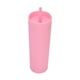 thumbnail image 3 of Vaso con pajita de plástico opaco, tapa cilíndrica, seguro, ligero y reutilizable, para gimnasio, color rosa, 3 of 14