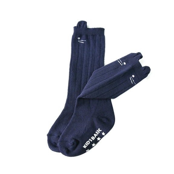 COSMOBETTY 1 Pair Baby Socks Dark Blue Cotton Nylon Sweat Absorption Warmth Any Season 12in Sole 17in Height