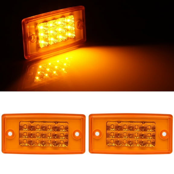 CCIYU 2pcs Amber 12V 12LED Waterproof Side Fender Marker Turn Signal Indicator Light Clearance Lights Side Marker Assembly Compatible with Truck Bus Boat SUV ATV Trailer