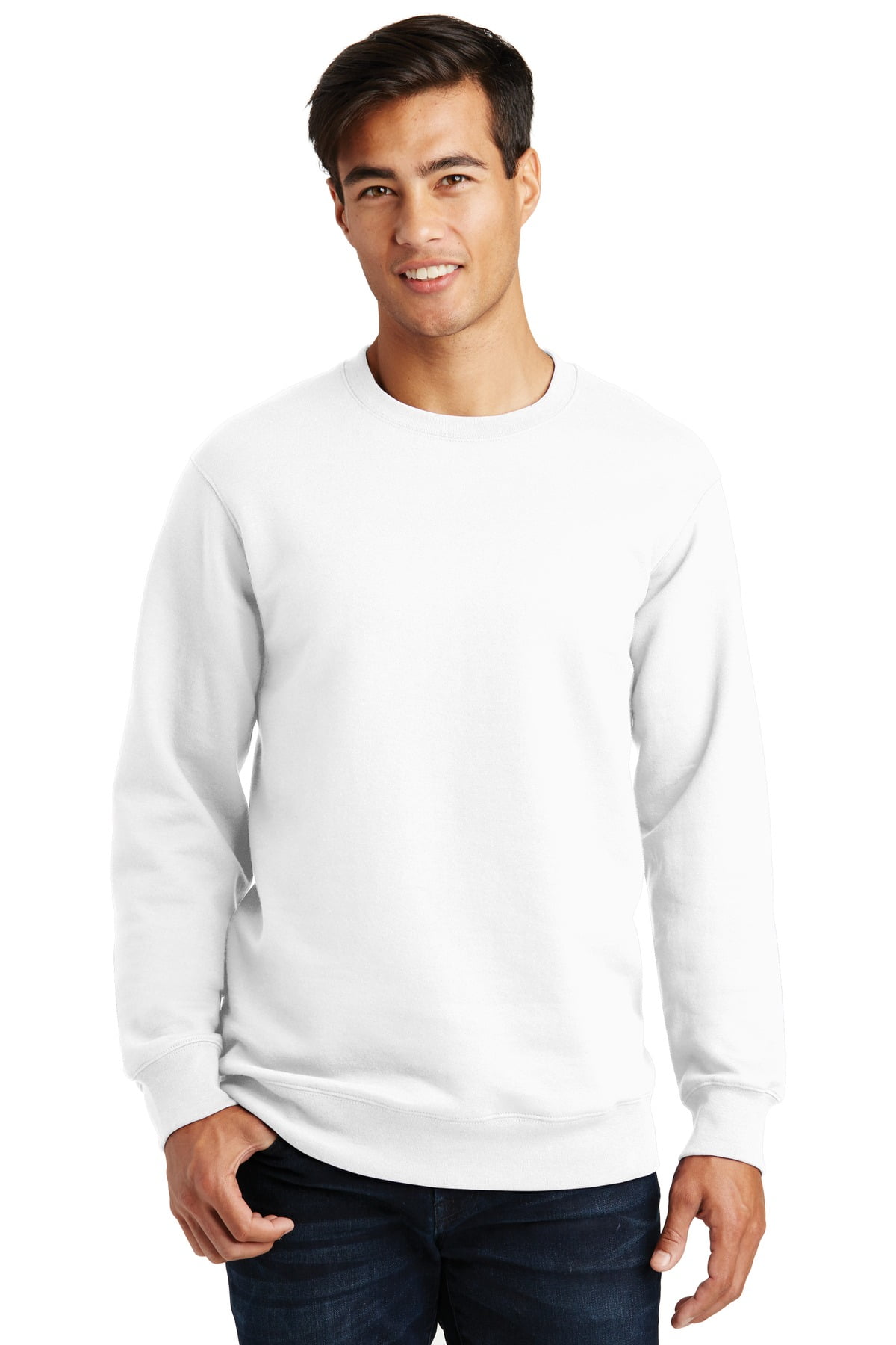 Port & Company Mens Crewneck Perfect Sweatshirt_White_L 