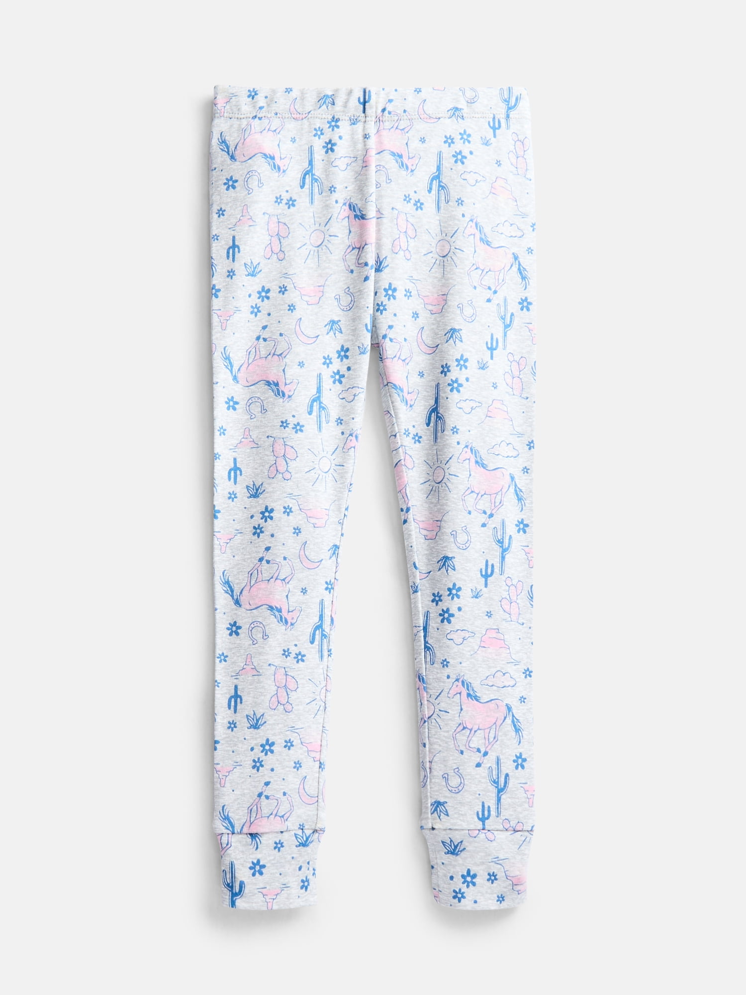 Wonder Nation Girls' Snug Fit Cotton Pajama Top and Pants Set, 2-Piece, Sizes 4-10