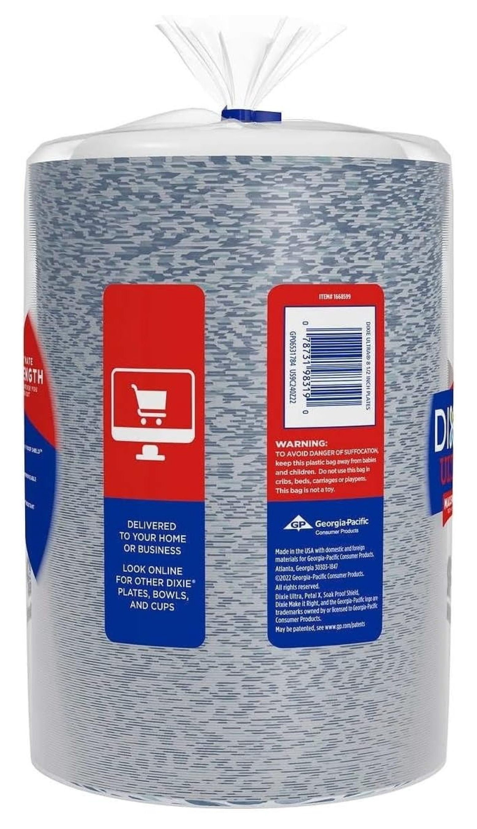 Ultra Disposable Paper Plates, 8 ½ inch, Lunch or Light Dinner Size Printed Disposable Plates, 240-count