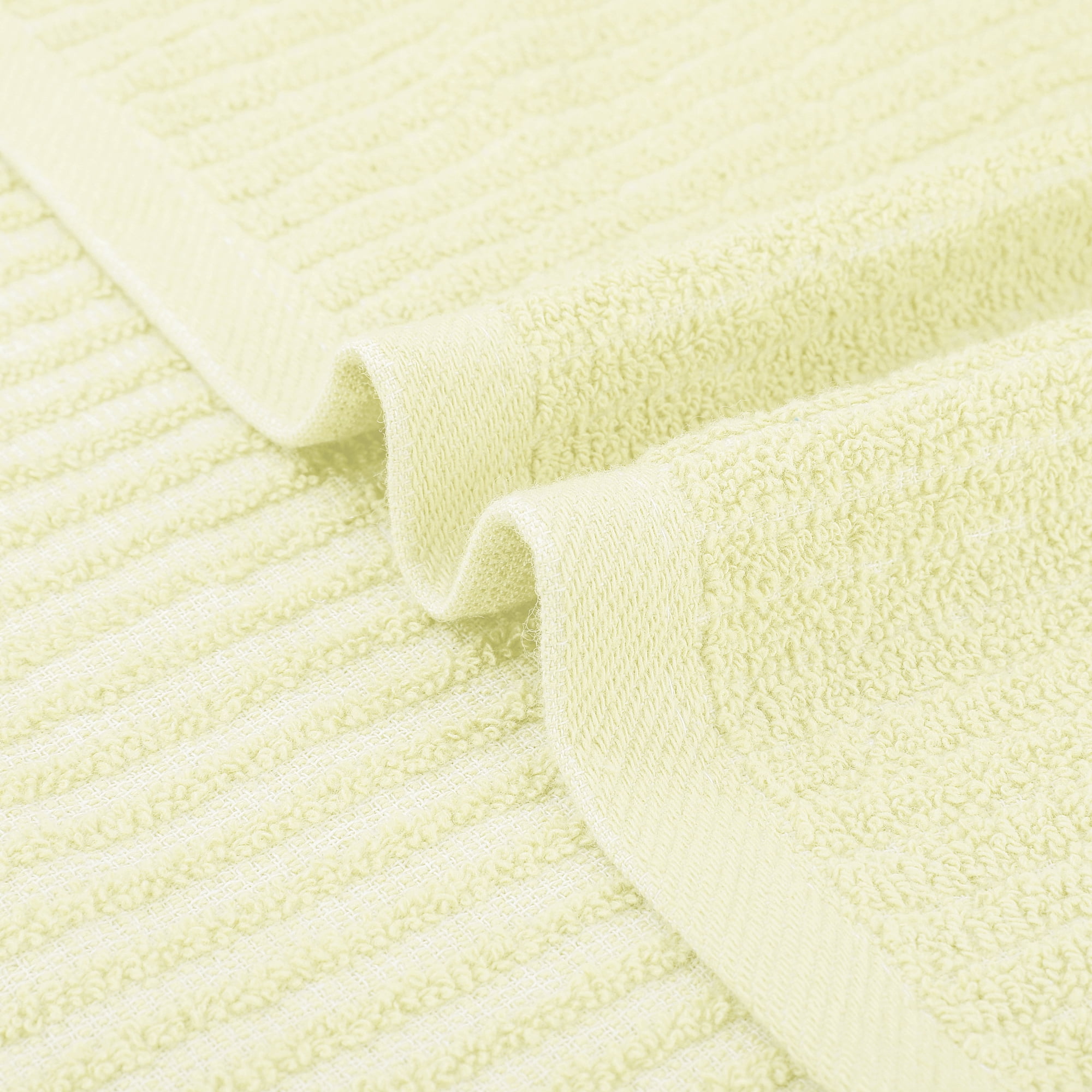 Unique Bargains 4 Pcs Hand Towels Absorbent Towel Light Yellow/Grey 13" x 29"