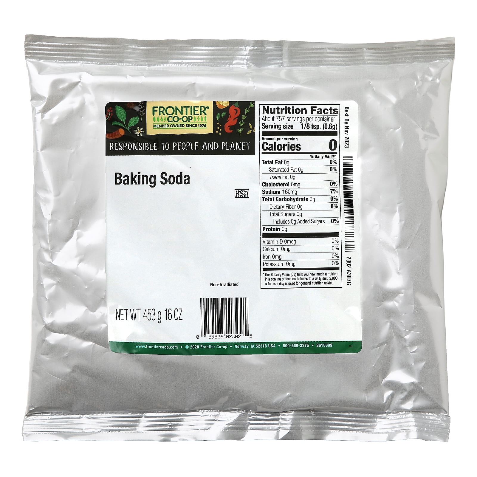 Frontier Co-op Baking Soda Powder bulk 16 oz.